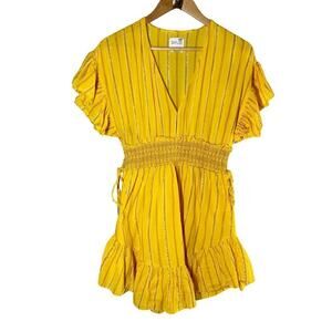 Saylor Adrianne Dress in Yellow Mini Sundress Size Small